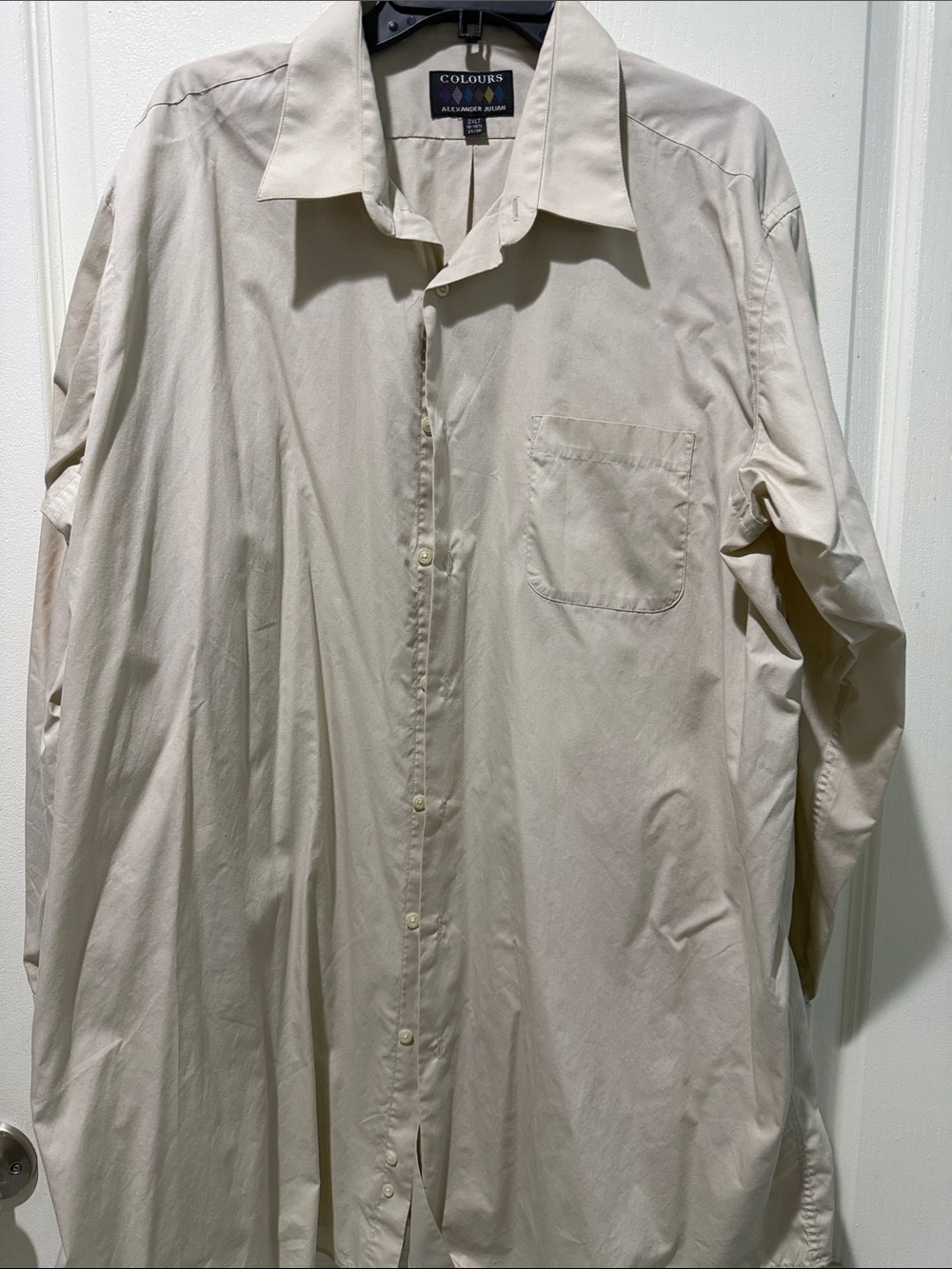 Alexander Julian Beige/Cream Long-Sleeve Dress Shirt